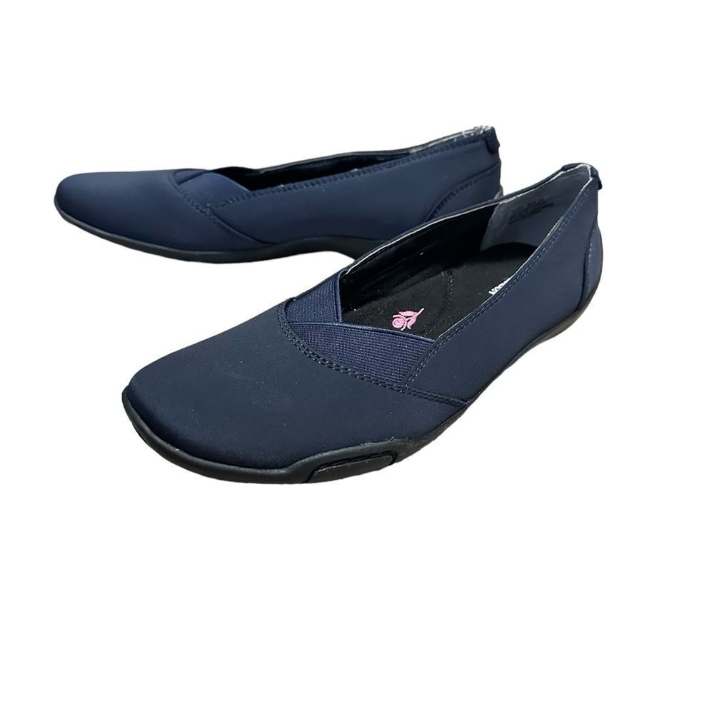 Ros Hommerson Navy Stretch Cady flats size 8SS NWOT - Picture 7 of 8